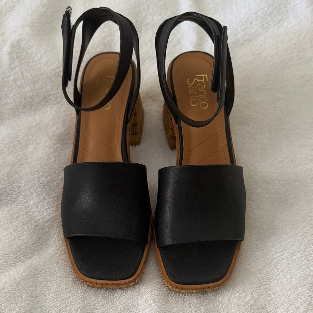 Franco Sarto Black Leather Sandals
